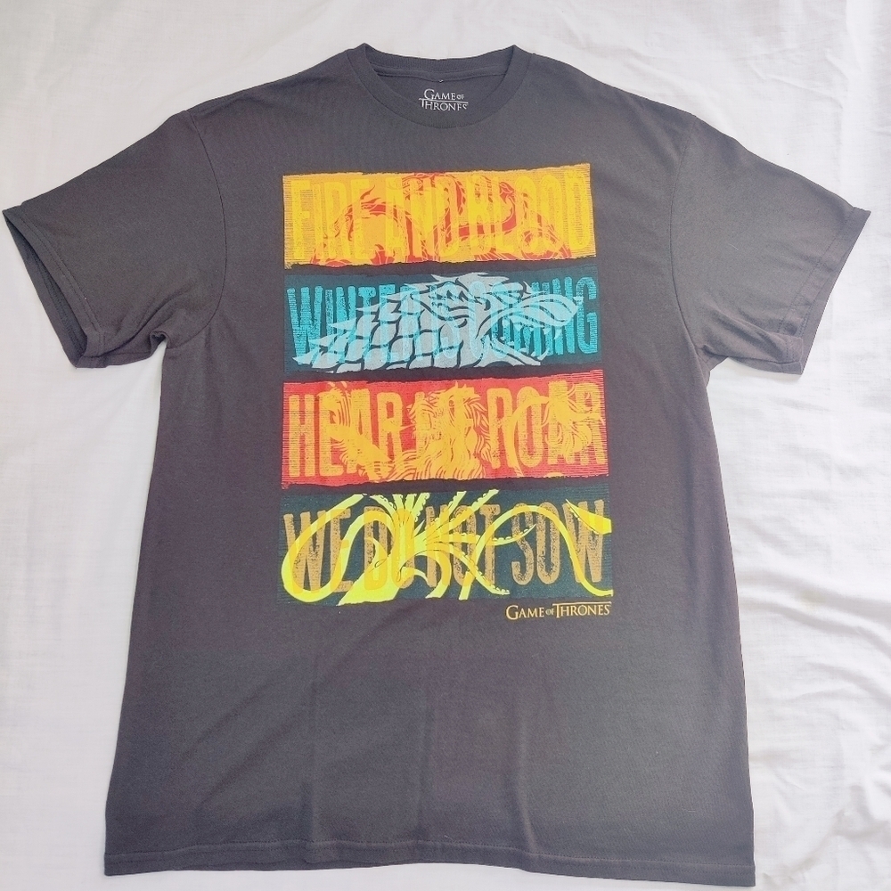 Game of Thrones Tee T-shirt Men's Size Large Black 100% Cotton - Picture 2 of 15